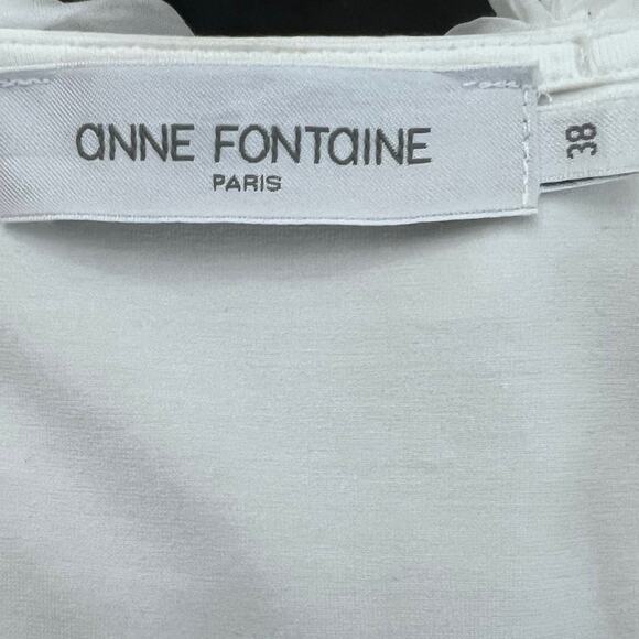 Anne Fontaine Ruffled Faux Wrap Blouse Women’s 38 (US 6) France Made Glam Preppy - Picture 3 of 8